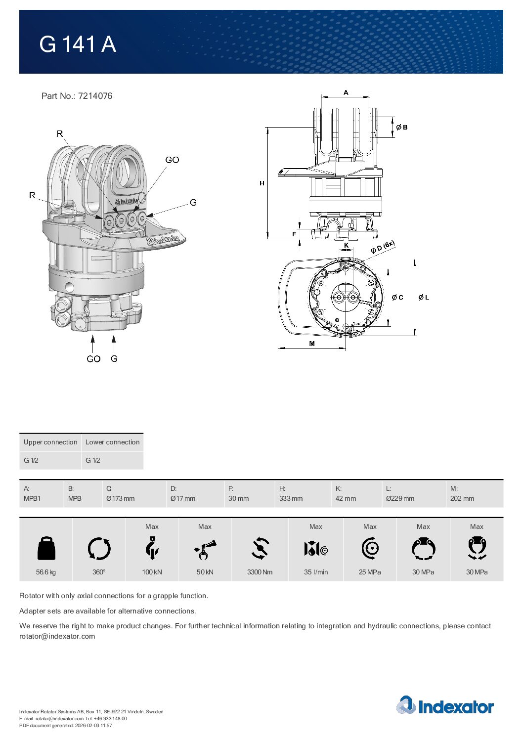 Rotator Indexator G141A Ø173 – Image 2