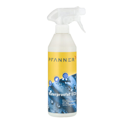 Spray imperméabilisant pour vêtements de pluie et vêtements d’extérieur sans PFAS. Protégez votre équipement, sans produits chimiques nocifs ni fluorocarbures. pfanner bucheron vêtement de protection oberle forest equip.