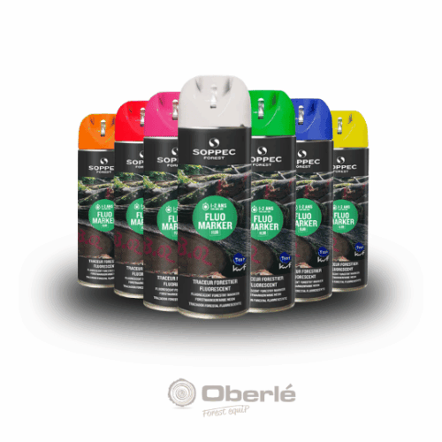 marquage forestier bombe de peinture soppec couleurs vives et fluo pour marquer le bois en forêt