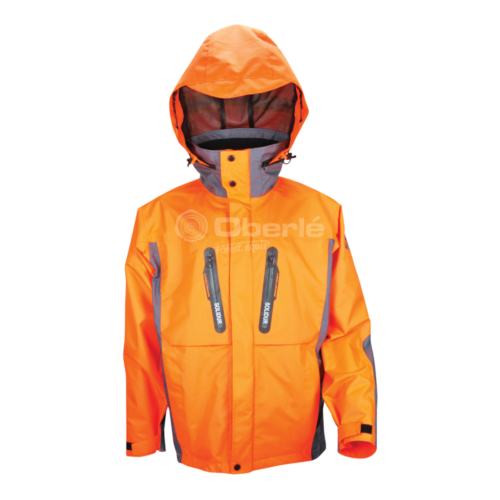 solidur h20 veste de pluie orange et gris capuche casque de protection