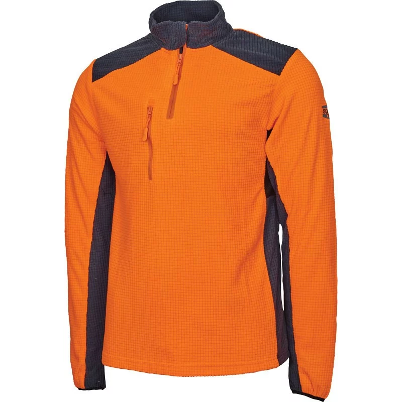 polaire orange gaufrée marque solidur hiver vêtement professionnel pour le froid