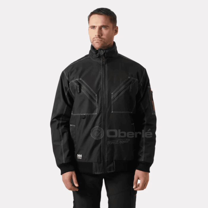 Veste d'hiver isolante isolee intérieur matière polaire chaude bergholm marque helly hansen noir