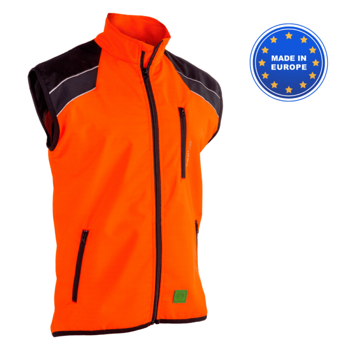 Veste forestière sans manches orange anthracite Grünholz pro3flex