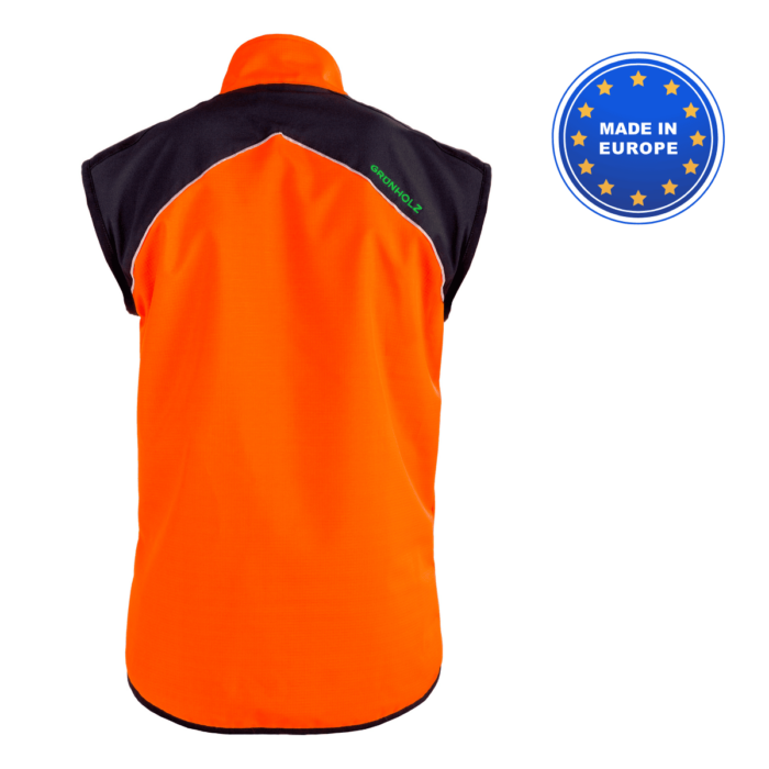 Veste forestière sans manches orange anthracite Grünholz pro3flex