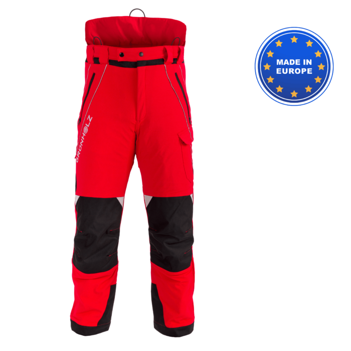 grunholz pantalon de protection anti coupure oberle forest equip rouge PROAIR