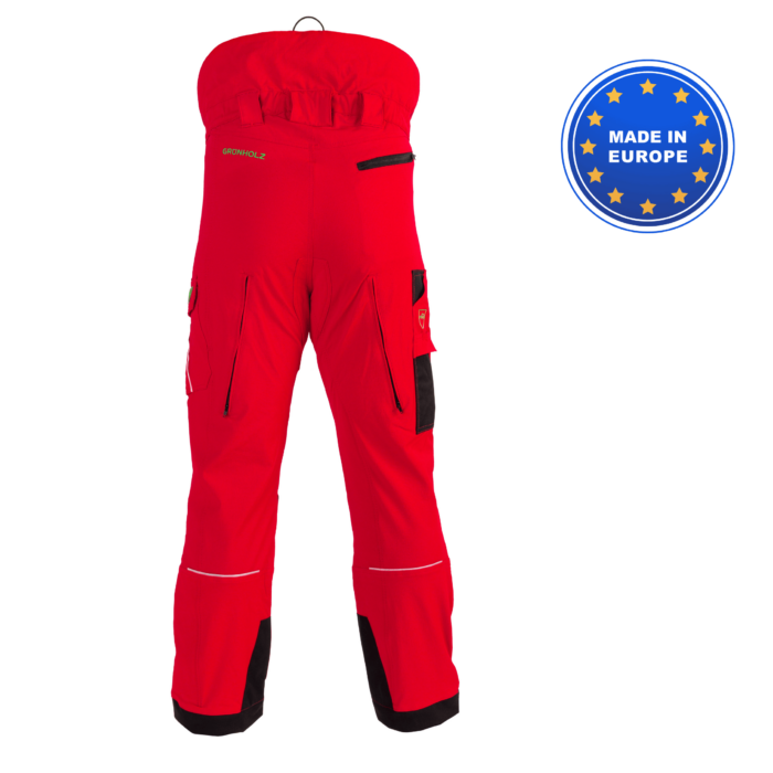 grunholz pantalon de protection anti coupure oberle forest equip rouge PROAIR