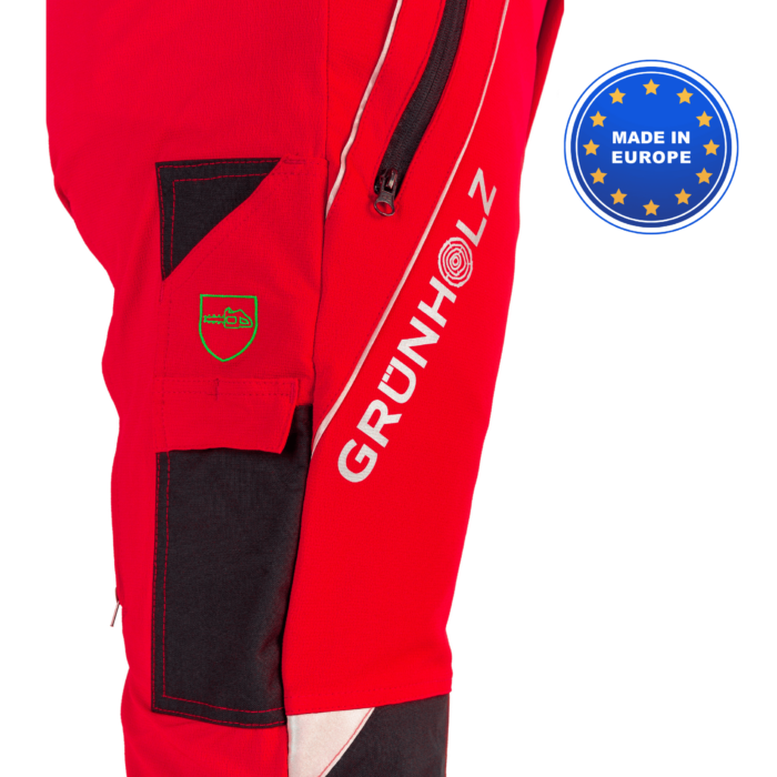 grunholz pantalon de protection anti coupure oberle forest equip rouge PROAIR