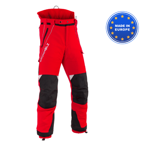 grunholz pantalon de protection anti coupure oberle forest equip rouge PROAIR