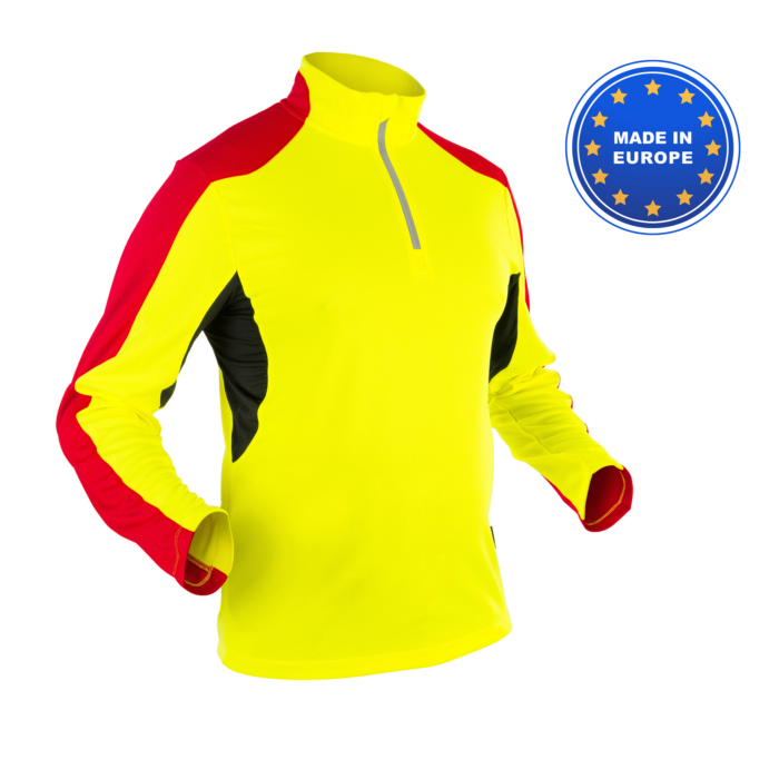 Tshirt fonctionnel manches longues GRUNHOLZ PRO2C jaune/rouge