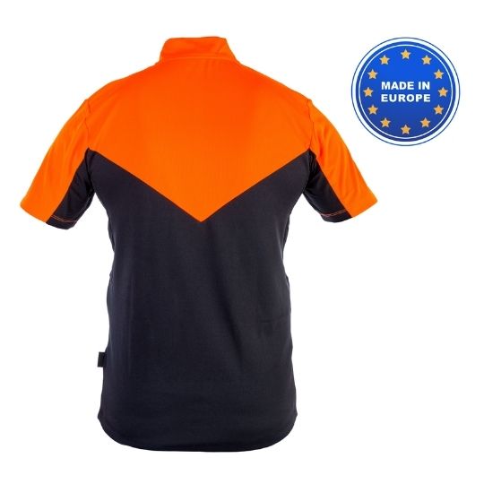 Tshirt fonctionnel manches courtes GRUNHOLZ PRO 2C orange anthracite tshirt de travail pour chantiers forestiers
