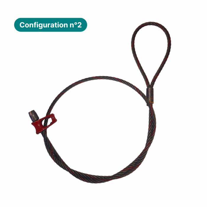 elingue cable acier debardage embout serti - boule sertie - embout pressé - culot choker boucle manchonnée