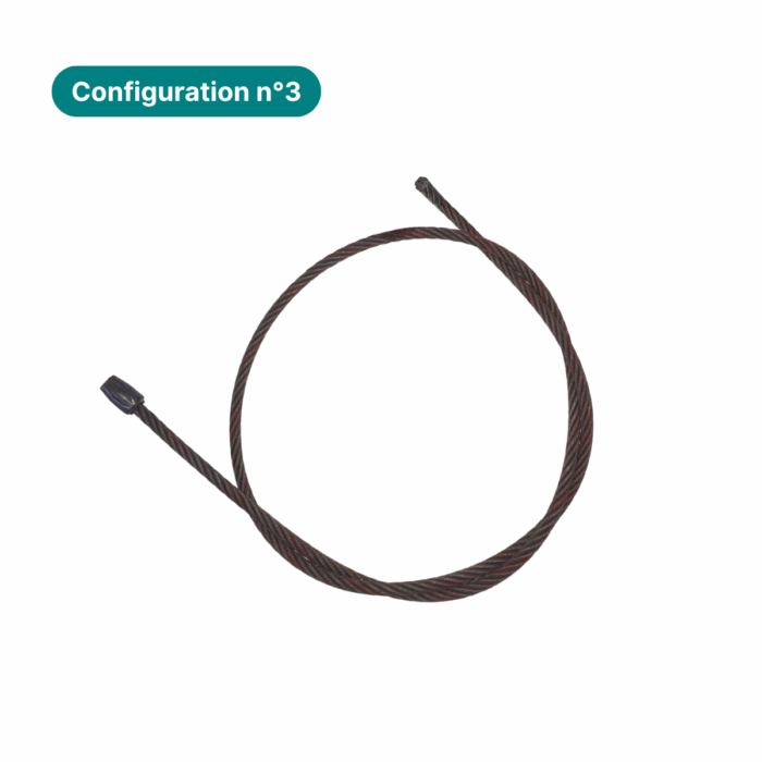 elingue cable acier debardage embout serti - boule sertie - embout pressé - coupe franche
