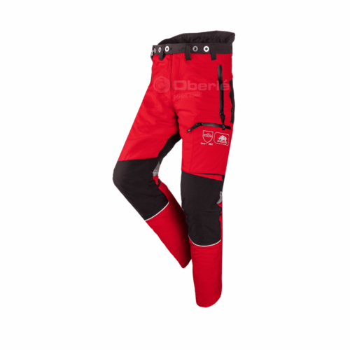 pantalon anti coupure bucheron débardeur travaux forestier pantalon rouge de protection oberlé forest equip