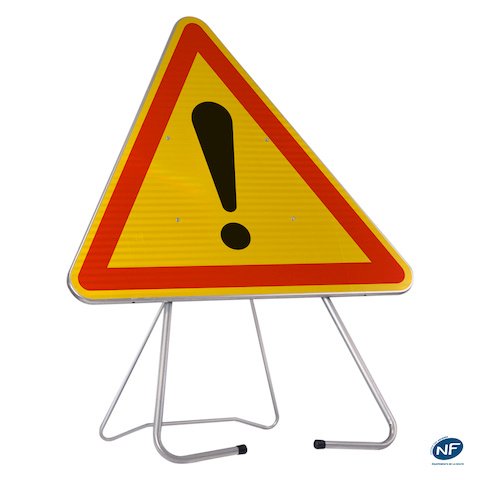 panneau de chantier temporaire ak14 danger chantier forestier bord de route