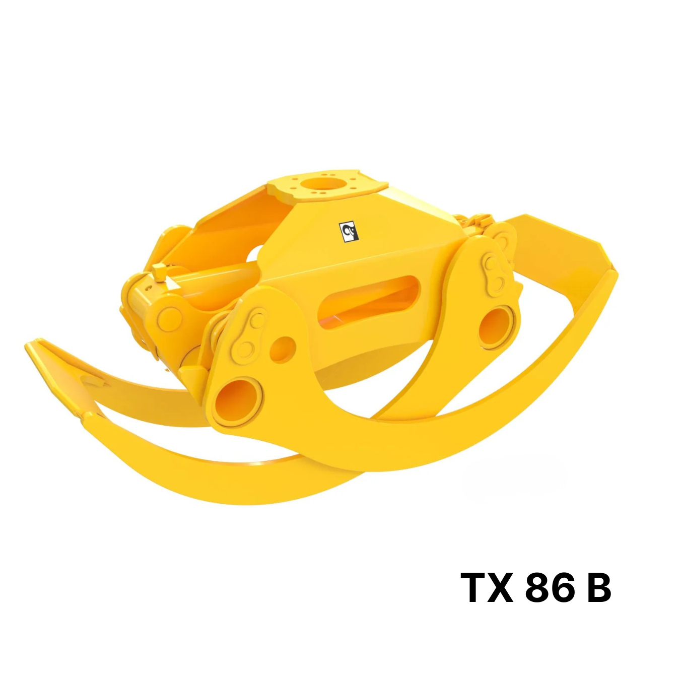 TX86B loglift hiab grappin forestier jaune bois grumes forêt