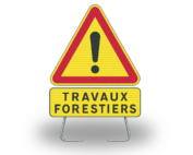 kit panneau panonceau chantier mobile signalisation danger professionnel travaux forestiers débardage bucheron