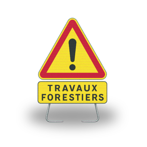 kit panneau panonceau chantier mobile signalisation danger professionnel travaux forestiers débardage bucheron