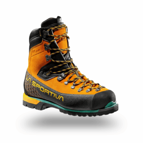 la sportiva chaussure de sécurité alpine alpinisme montagne, randonnée chaussure de travail orange, chaussure de randonnée marche en montagne, terrain alpin, rocheux