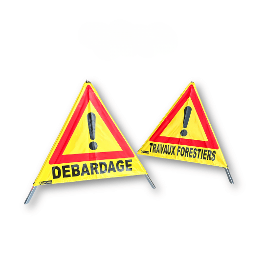 Tripode de signalisation temporaire 70cm « Attention » (VZ101) jaune